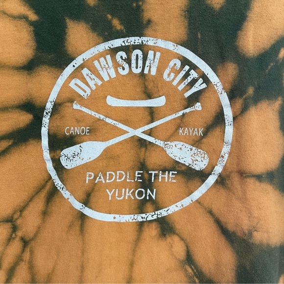 Upcycled, tie dyed Yukon graphic t-shirt. - Picture 3 of 5